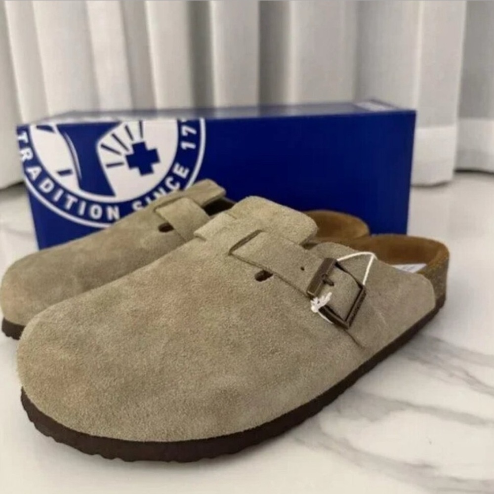 Birkenstock Tan Suede Mules